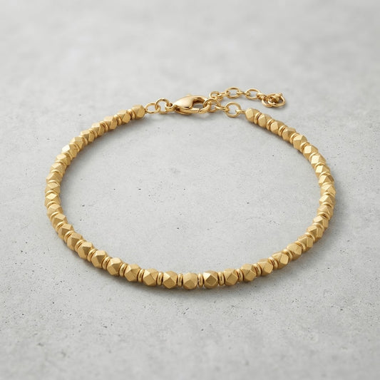 Aurelia Brass Bead Bracelet – Faceted Brass Bracelet