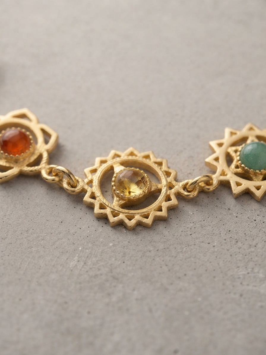 Harmony Brass Chakra Bracelet – Crystal Energy Bracelet