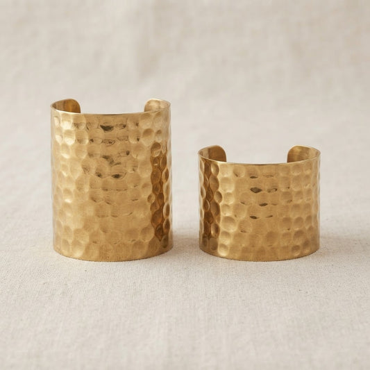 Mira Hammered Brass Cuff – Textured Statement Bracelet
