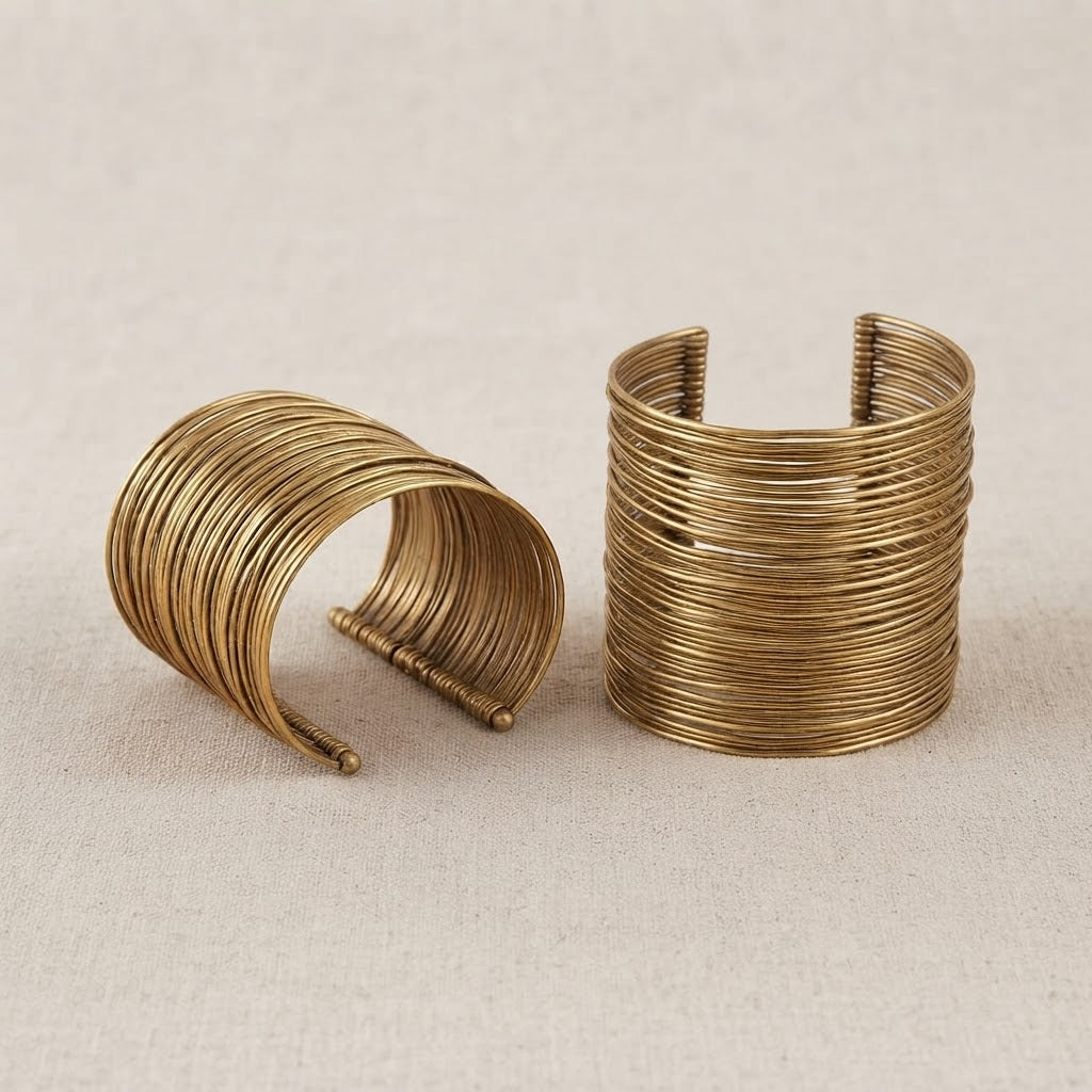 Coil Brass Cuff – Sculptural Statement Bracelet