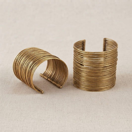 Coil Brass Cuff – Sculptural Statement Bracelet