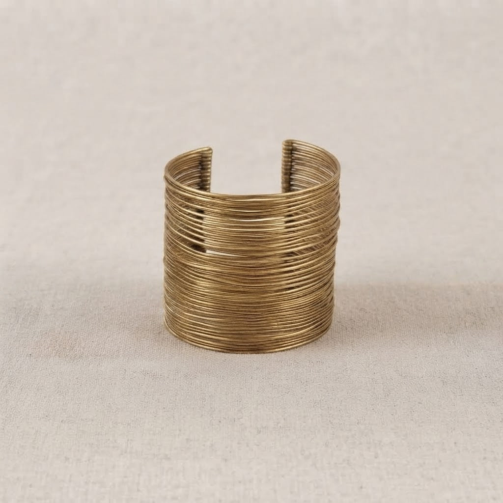 Coil Brass Cuff – Sculptural Statement Bracelet
