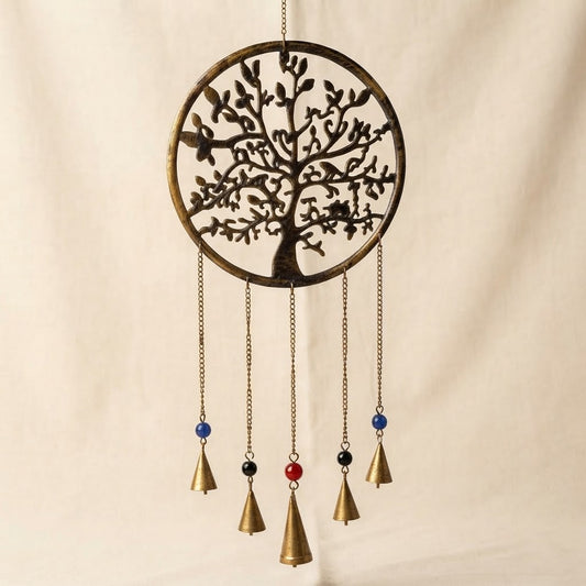 Tree of Harmony Brass Wind Chime – Rustic Nature Hanging Decor