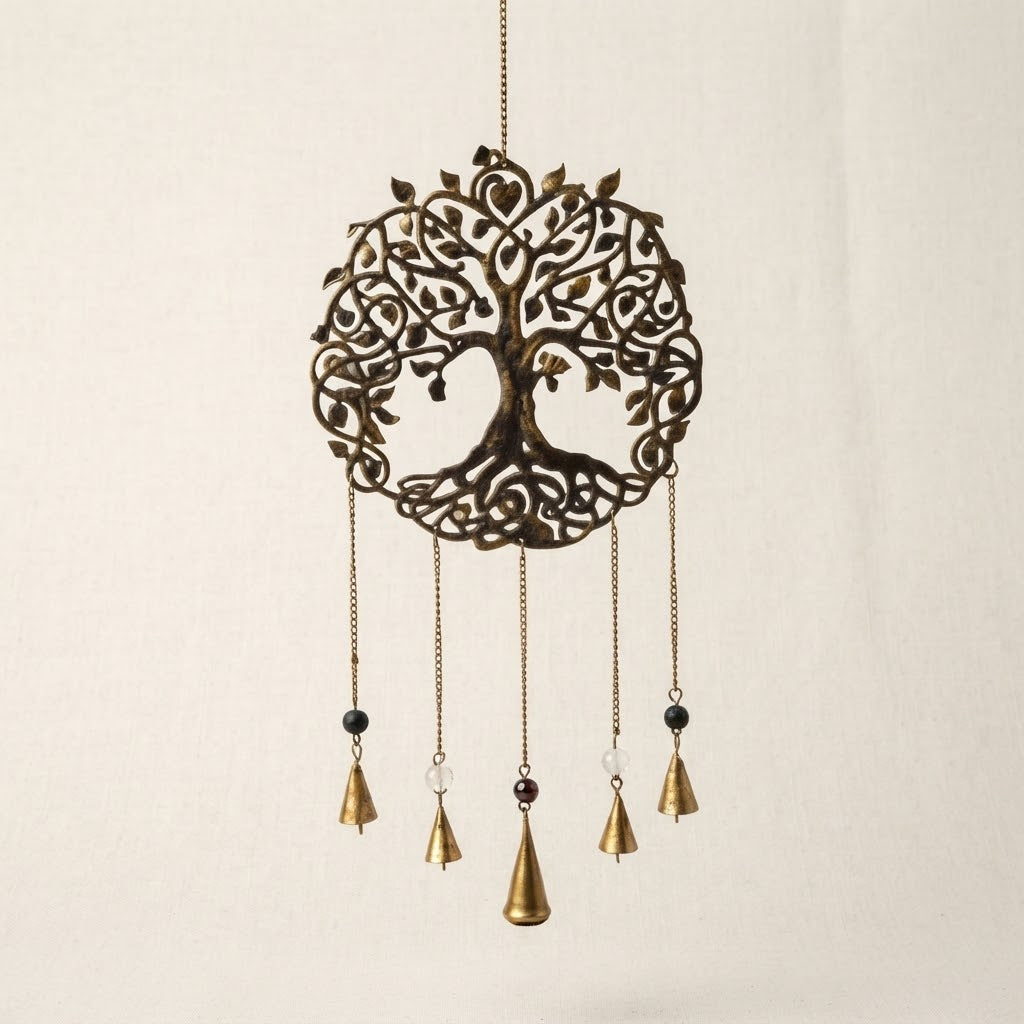 Enchanted Tree of Life Brass Dreamcatcher – Antique Bohemian Wall Hanging  Product Description