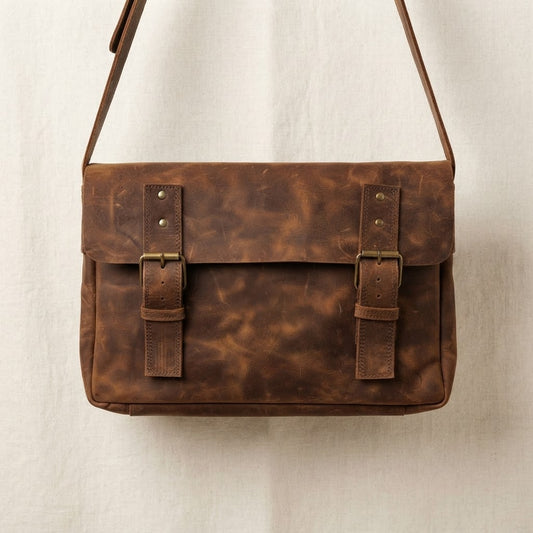Burnished Chestnut Brown Leather Bag