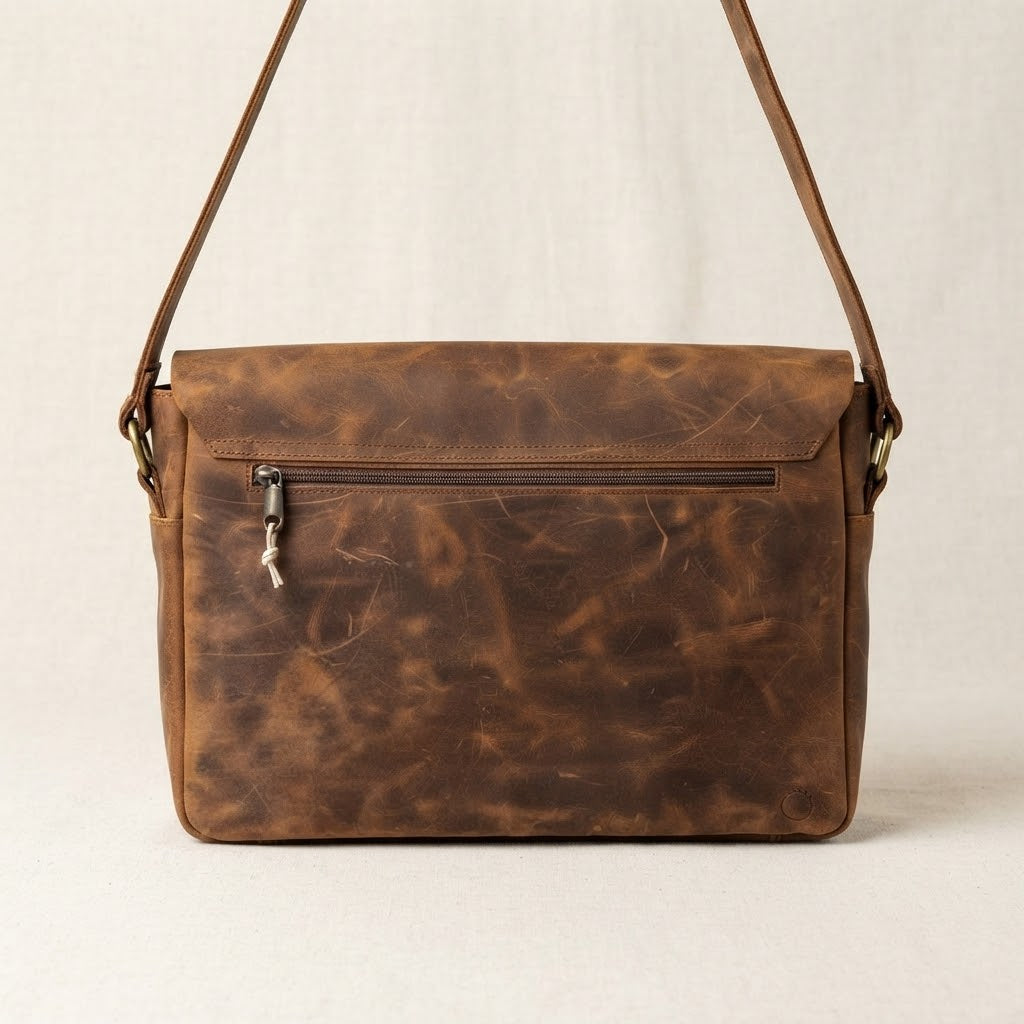 Burnished Chestnut Brown Leather Bag