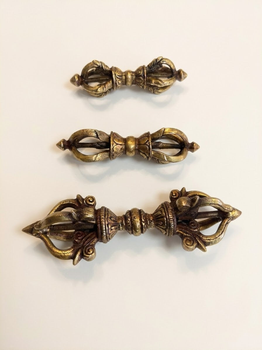 Handcrafted Brass Vajra / Dorje Sacred Ritual Tool (Small, Medium, Large Sizes)